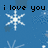 Blue background with white snowflakes and small stars, featuring text 'i love you kendell' at top left and '(333)' below center.