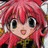 Pixelated anime-style character with red hair and large eyes on left, next to black background with white text "Anime IM" and stylized signature on right.