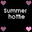 Pixelated icon with 'Summer hottie' text and heart symbols in pink/purple hues on black background, showing animation changes between frames.