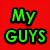 Four- with red backgrounds and green text displaying 'My GUYS' and 'Marmar Like!!!' alongside two people's faces