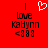 Red background with black text reading 'I love Kadynn <333' and a white pixelated heart symbol above the word 'love'.