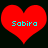 Two identical red heart shapes with cyan text "Sobiro" centered on a black background, displayed side-by-side.