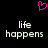 A static pixel art image with a black background, featuring two identical text blocks and a pink heart symbol above them.