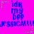 A static digital image with a bright pink background, blue text reading "idk my bff" and "JESSICA!!!", green star-like shapes scattered across the top and bottom