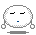 Four pixelated circular icons with closed eyes and small mouths, arranged in a on gray background