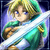 Pixelated 50x50 static buddy icon of a cartoon character with blonde hair and green clothing against a blue gradient background.