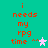 A turquoise background displays red pixelated text reading "i needs my rpg time" with a small star symbol next to the word "time", where the star alternates between pink and light blue.