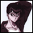 Pixelated anime-style character with long dark brown hair and a white top, next to black background with white text reading "Anime IM" and "com".