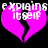 Two identical pixelated pink broken hearts with white text reading "EXPLAINING ITSELF" above each heart on a black background.