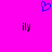 A bright pink background features a blue pixelated heart at the top center and two identical black 'ily' text elements with purple gradient effects on either side.