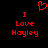 Red pixelated text and heart symbol on black background, with 'I Love Hoyley' displayed twice in two