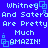 Blue background with light blue pixelated text repeating 'Whitney And Sotero Are Pretty Much AMAZIN!' and small square icons.