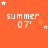 Orange background with white text 'summer 07' and scattered white and light orange stars in pixelated style.