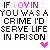 Pixelated text repeats 'IF LOVING YOU WAS A CRIME I'D SERVE LIFE IN PRISON' with pink and black lettering, accompanied by small heart symbols.