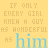A static image with a yellow background displaying repeated text in light blue and gray, featuring the words 'him', 'girl', 'guy', and 'wonderful' in various sizes and orientations.