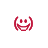 Red pixelated emoticons in a on white background, each with distinct facial expressions and mouth shapes