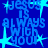 Blue background with repeating light blue text 'JESUS IS ALWAYS WITH YOU' and star shapes, partially cropped on the right side.