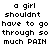 A static pixel art image displays repeated text about a girl's pain in black and white with a gray rectangle on the right.