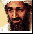 Pixelated portrait of a man with long dark beard and white head covering, displayed in six showing sequential facial expression changes