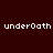 Four quadrants display the text 'underOath' in white pixelated font against solid brown backgrounds of varying shades.