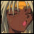 Anime-style character with light brown hair and orange highlights winking with tongue out, next to black background with white text.