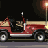 Animated contact sheet showing five sequential frames of a red jeep driving at night with streetlights, displayed in 3x2 grid layout on gray background.