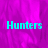 A static image with a purple textured background and cyan text reading "Hunters" in a pixelated font.