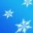 A blue background with multiple white snowflake shapes of varying sizes and clarity, some appearing blurred or pixelated.