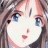 Pixelated anime-style character face with blue eyes and light brown hair on left, next to black background with white text "Anime IM" and stylized signature on right.