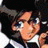 A pixelated anime-style character with dark hair and blue eyes appears on the left side of a contact sheet, while the right side displays stylized text reading "Anime IM" above smaller cursive text "c0m" against a black background.