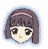 Pixelated anime-style character head with brown hair and pink headband in five sequential poses showing rotation from front to side.