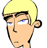 Pixelated cartoon-style icon of a character with blonde hair and blue eyes, viewed from the side against a white background.