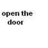 Black and white animated sequence showing partial text fragments 'open the door' and 'to my heart' with vertical black bars obscuring portions of each frame.