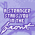 pixelated text phrases on a purple background, each phrase in white with stylized script for 'front', 'heart', or 'back' and small heart symbols below