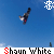 Animated sequence showing a snowboarder mid-air against blue sky with white snowflake symbols, text "Shaun White" in red and black lettering.