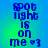 Blue text on a blue-green gradient background reads "spotlight is on me ♡3" with a heart symbol and number three.