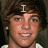 A four- shows a person with brown hair and white clothing, each displaying different cyan text overlays