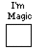 Pixelated stick figure in a box with text 'I'm Magic' and 'Watch me get out of this box... help!' showing sequential movement from inside to outside the box.
