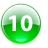 Green circular icon with white number 10 centered on a gradient background transitioning from light green at the top to dark green at the bottom.