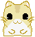 Pixel art hamster with light brown fur and white chest in nine distinct poses showing front, side, back, and angled views.