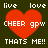 A static pixel art image with four identical red hearts on a dark green background, each heart overlaid with white text.