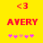 <3 AVERY <3 with pink and purple stars on yellow background; two identical frames show same static image.