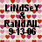 Pixelated text on a heart-patterned background with partial text reading "Lindsey & Randall 9-13-06" and "I LOVE U X Infinity PIUS WAY more".