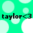 Green background with light green and white circles; black text 'taylor<3' repeated four times in two