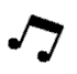 Four black musical eighth notes on a light gray background, arranged in two of two