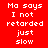 Red background with white pixelated text reading "Ma says I not retarded just slow" in two identical vertical