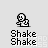 Pixelated character icon with multiple poses and repeated 'Shake' text below, displayed in a