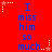 Red background with blue text reading "I miss him so much." and white star icons in corners, repeated across three