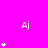 Bright magenta background with repeated white 'Aj' text and varying vertical stacks of small white asterisks in a pattern