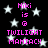 Black background with white stars and pink text reading "Niki is @ TWILIGHT MANIAC!!" repeated in a pattern